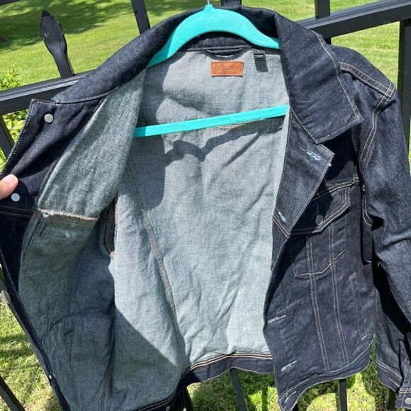 J Crew Classic Denim Jacket in Dark Blue Rinse Wash - Picture 7 of 11